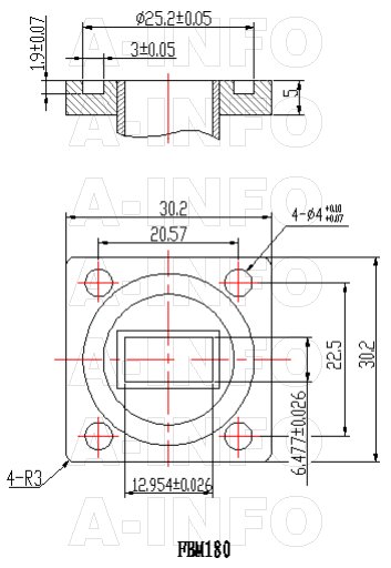 1 03068 WAVEGUIDE WR75 GROOVED COVER FLANGE SHORTING PLATE 